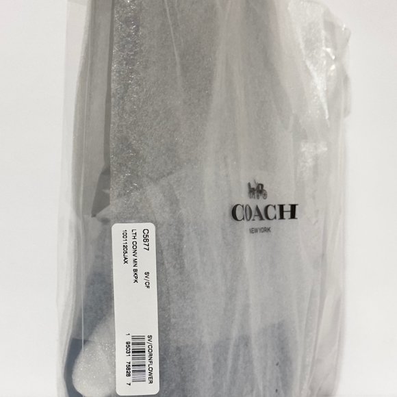 Coach Convertible Pebble Leather Mini Backpack Crossbody Silver/Blue NWT - Picture 9 of 10